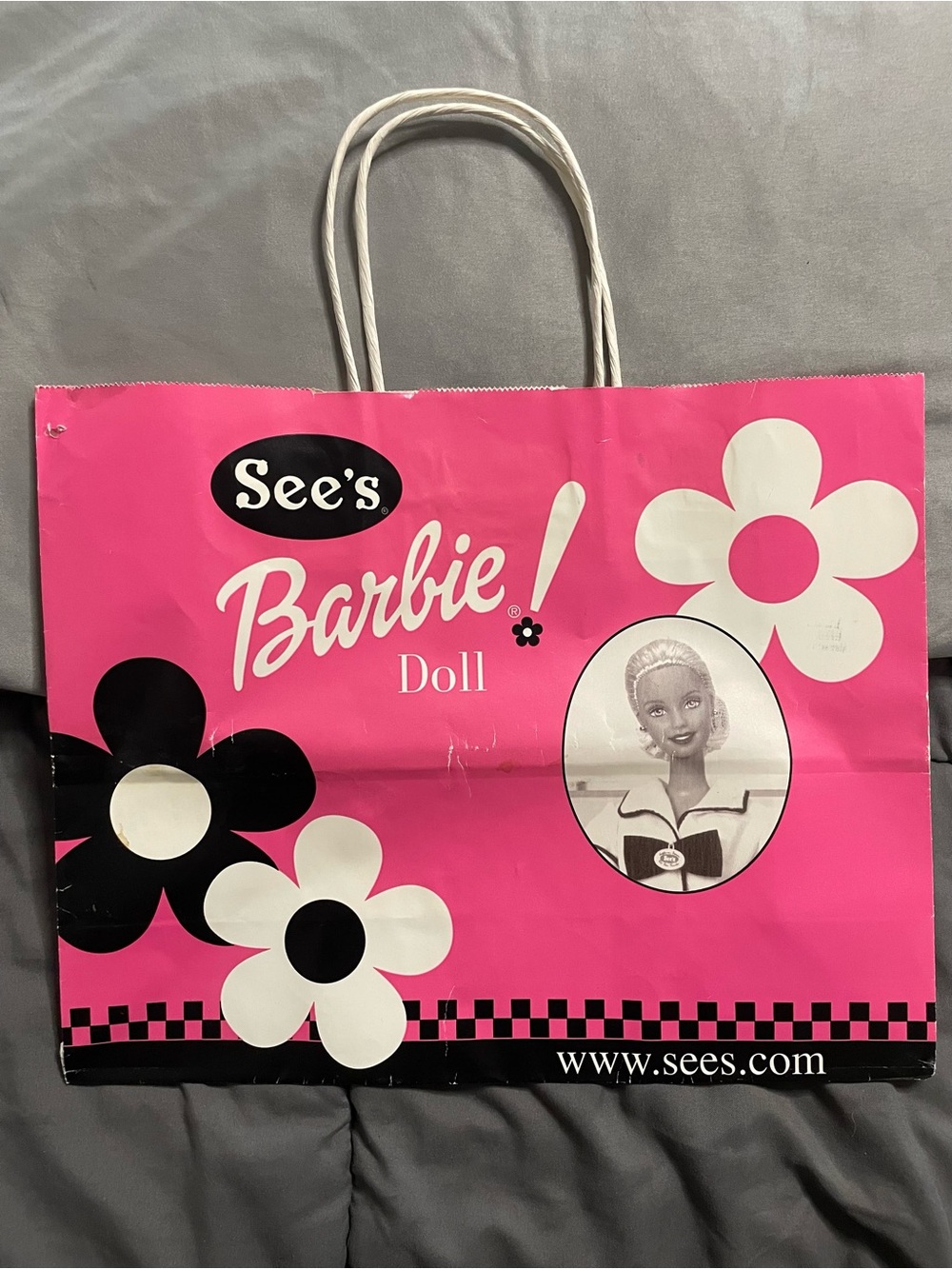 Vintage 1999 See's Candies Barbie Doll Pink Gift Bag